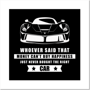 Money Can't Buy Happiness - Funny Car Quote Posters and Art